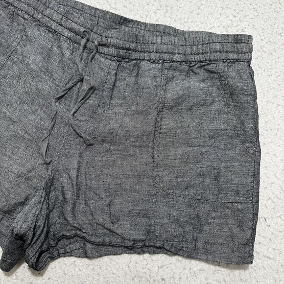 Soho Street NY&C Women's Large Linen Blend 3" Inseam Drawstring Shorts Gray - Picture 3 of 11